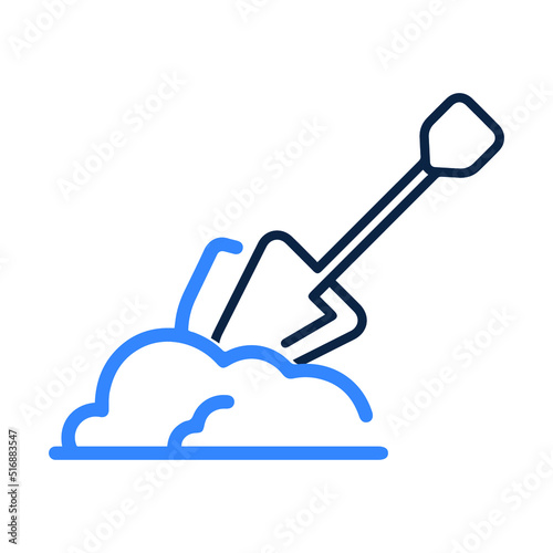 Digging mine or mining quarry icon