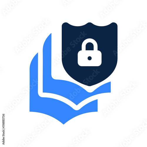 Lock policy or security triple icon