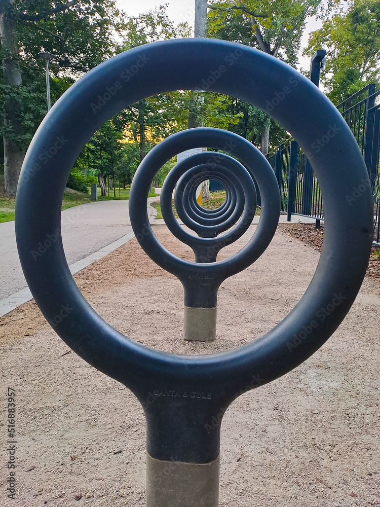 Bicycle rack in the park