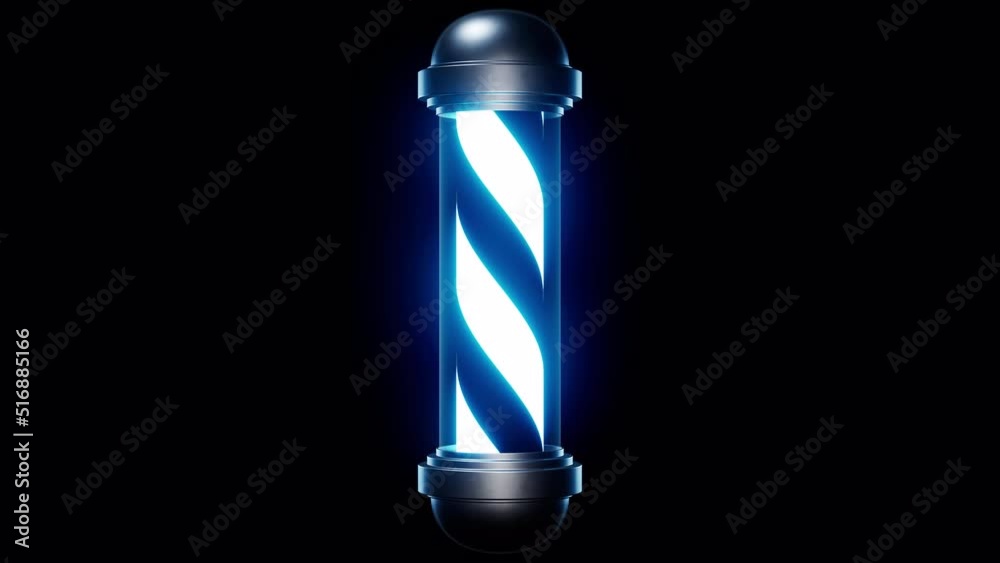 Flashing Barber Shop Pole Blue Light Alpha Loop