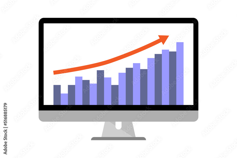 Graph bar and Arrows upward Optimization for business. Graph bar and Arrows upward Optimization for business.