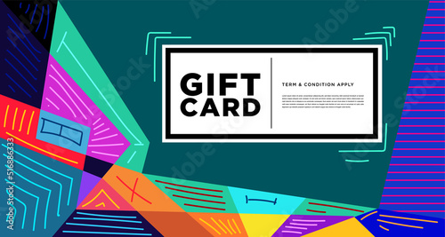 Colorful abstract geometric and fluid banner template for marketing promotion material. Giveaway, cash back, gift card, and member card bonus design template.