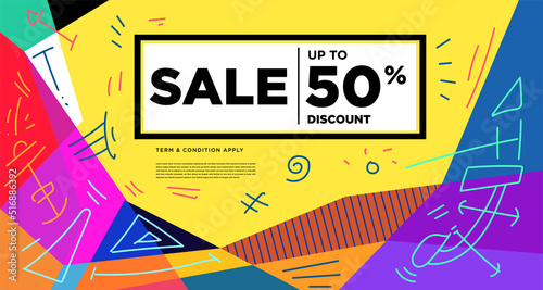 Colorful abstract geometric and fluid banner template for marketing promotion material. Giveaway, cash back, gift card, and member card bonus design template.