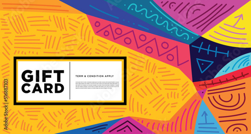 Colorful abstract geometric and fluid banner template for marketing promotion material. Giveaway, cash back, gift card, and member card bonus design template.