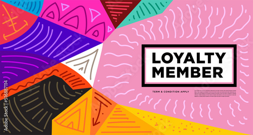 Colorful abstract geometric and fluid banner template for marketing promotion material. Giveaway, cash back, gift card, and member card bonus design template.