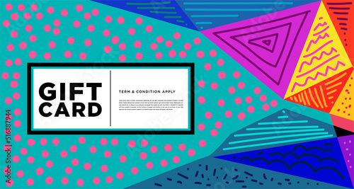Colorful abstract geometric and fluid banner template for marketing promotion material. Giveaway, cash back, gift card, and member card bonus design template.