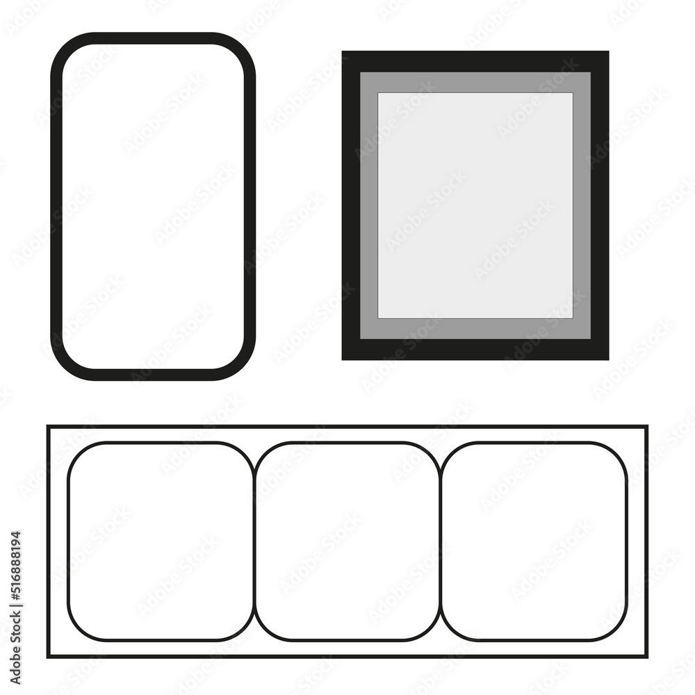 set frames. Simple frames in sketch style. Vector illustration. Stock image. set frames. Simple frames in sketch style. Vector illustration. Stock image.