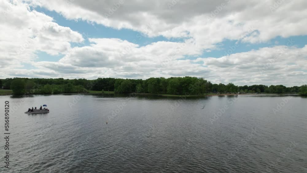 Drone view of a lake Drone view of a lake