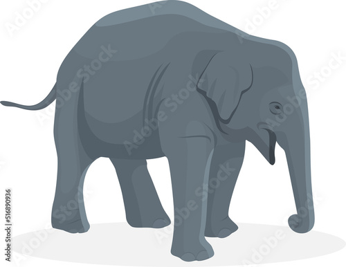 Excited baby elephant illustration, Big animals,