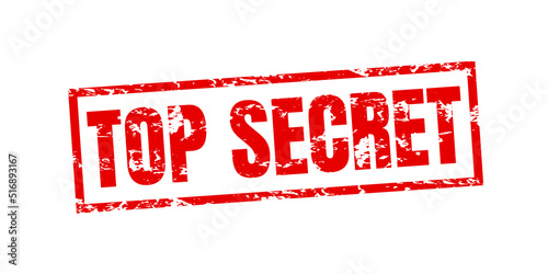 Rubber stamp with text top secret inside, vector illustration