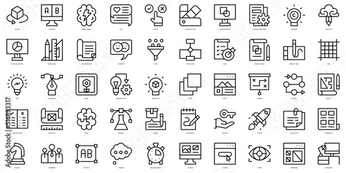 Set of thin line design thinking Icons. Vector illustration