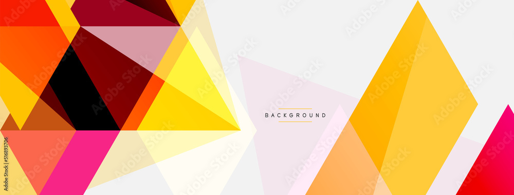 Color triangles composition, geometric abstract background. Techno or business concept, pattern for wallpaper, banner, background, landing page