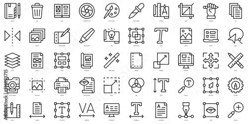 Set of thin line editorial design Icons. Vector illustration