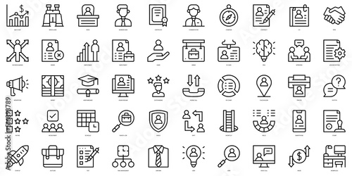 Set of thin line employment Icons. Vector illustration