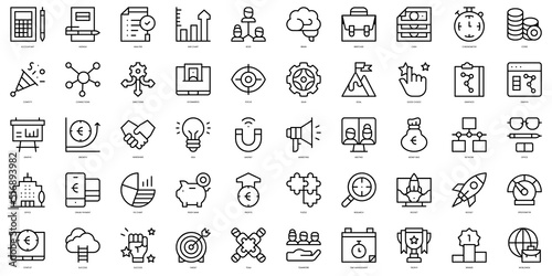 Set of thin line startups Icons. Vector illustration