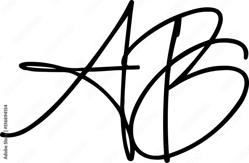 A & B Alphabet logo, AB Letter logo, Typography logo, Combination of Alphabet A and B Monogram