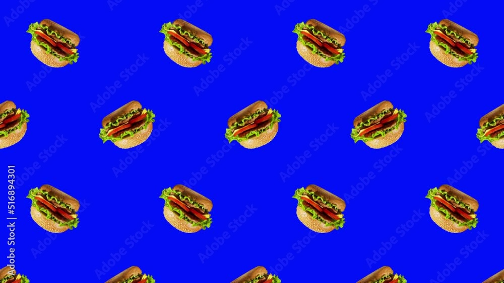 Vidéo Stock Minimal motion design - Tasty burgers rotating and moving ...