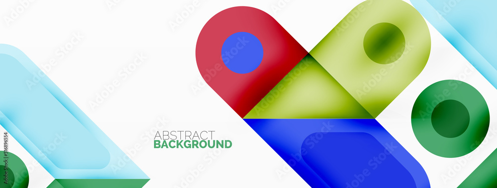 Square and circle minimal abstract background. Vector illustration for wallpaper banner background