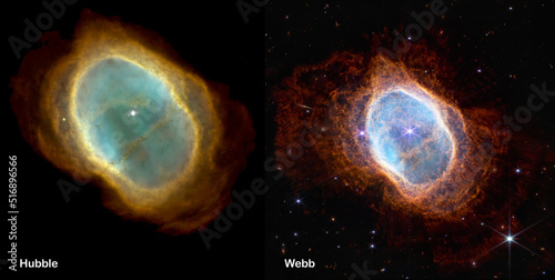 Foto Webb and Hubble telescopes side-by-side comparisons visual gains