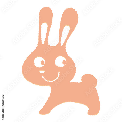 にっこりしているピンクのうさぎのイラスト