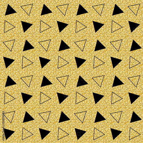 Geometric seamless pattern with expensive gold and black for design
