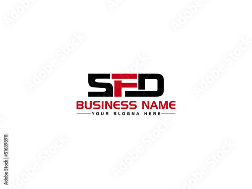 Initial SFD Logo Letter Vector, Creative SF s f d Logo Letter Design With Colorful Three Letter Unique Symbol For Business Or Brand photo