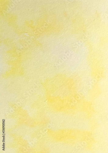 Watercolor abstract yellow background with texture of stain, spray, splash and spot, fashion elements
