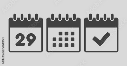 Vector icon page calendar number 29, agenda, done