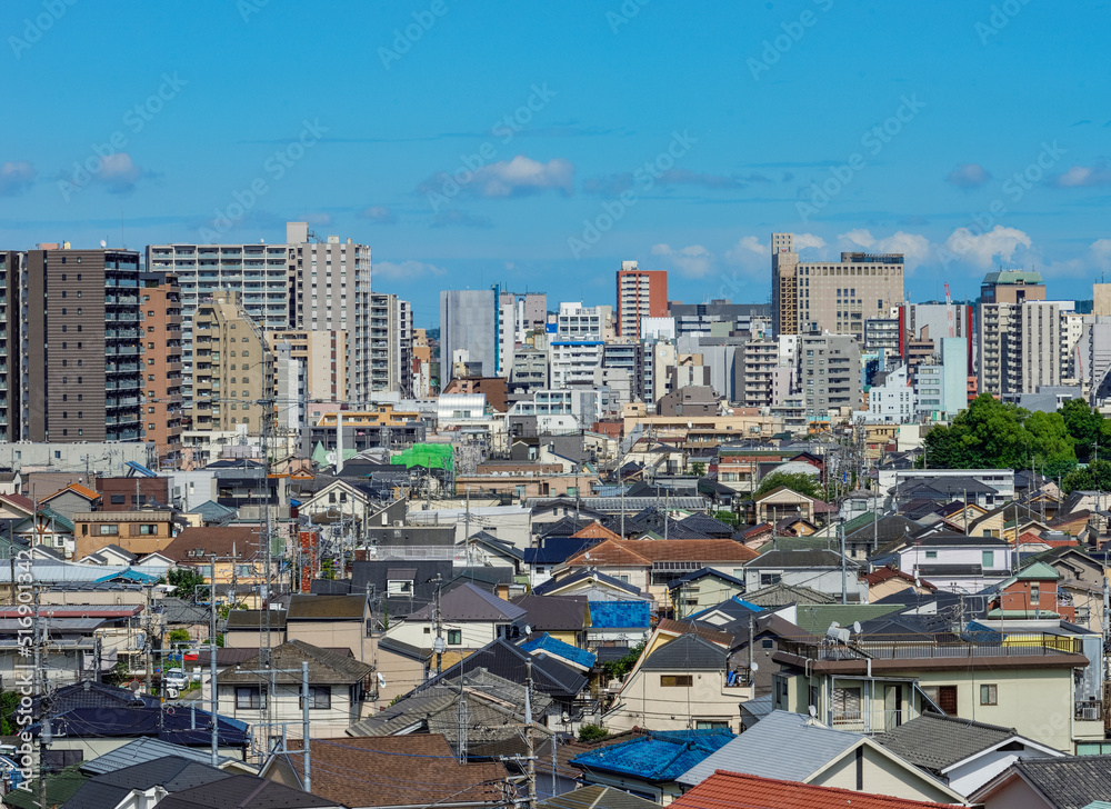 Fototapeta premium 住宅街 ビル街