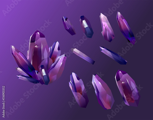 Amethyst gemstone set collection