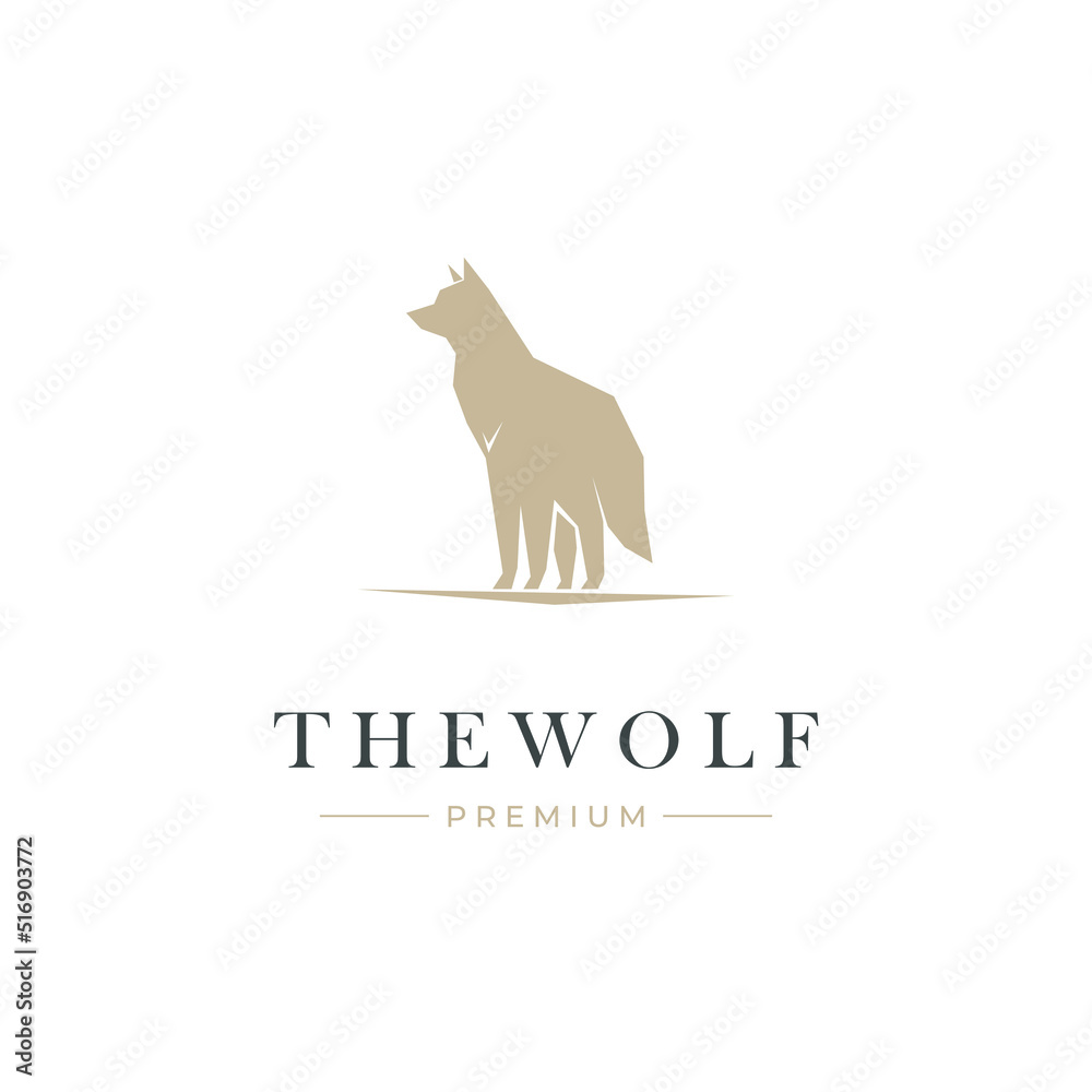 Elegant wolf simple illustration logo