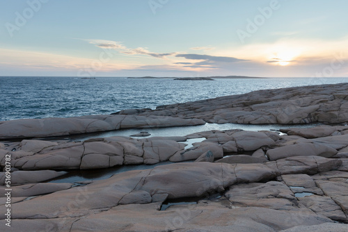 Rocks by sea in Kosterhavet National Park Sweden photo