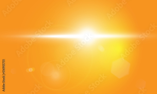 Warm sun on a yellow background. Leto.bliki solar rays.Оrange yellow background.