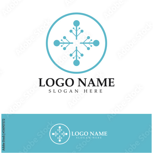 Neuron logo or nerve cell logo design molecule logo  brain logo illustration template icon with vector concept