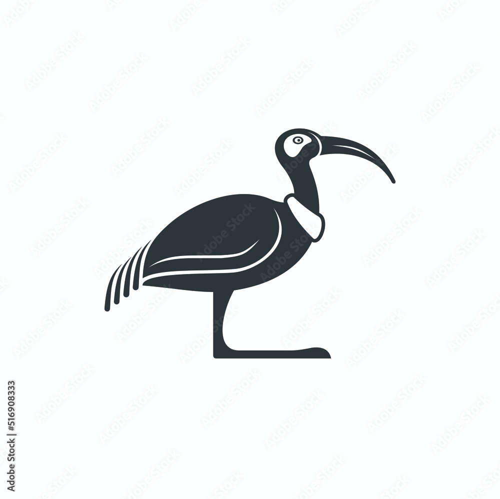Obraz premium symbol of Ibis bird ancient egyptian, vector art.