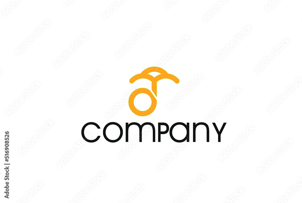 simple logo design consisting of letter d in minimalist line umbrella shape