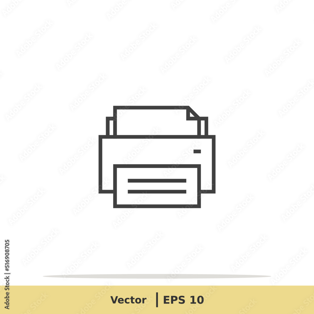 Print Icon. Printer Symbol. Design Logo Template. Vector Icon EPS 10 Pixel Perfect