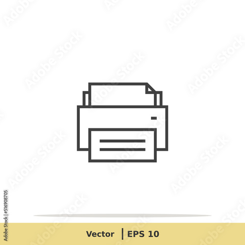Print Icon. Printer Symbol. Design Logo Template. Vector Icon EPS 10 Pixel Perfect