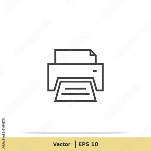 Print Icon. Printer Symbol. Design Logo Template. Vector Icon EPS 10 Pixel Perfect