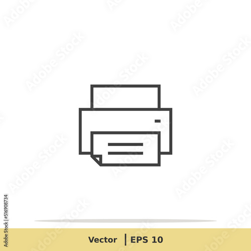 Print Icon. Printer Symbol. Design Logo Template. Vector Icon EPS 10 Pixel Perfect