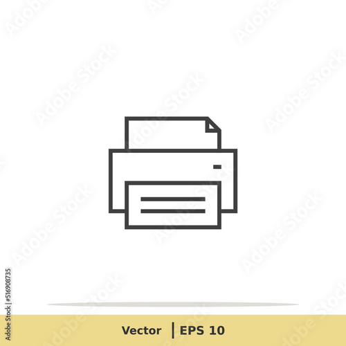 Print Icon. Printer Symbol. Design Logo Template. Vector Icon EPS 10 Pixel Perfect