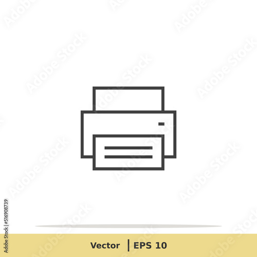 Print Icon. Printer Symbol. Design Logo Template. Vector Icon EPS 10 Pixel Perfect