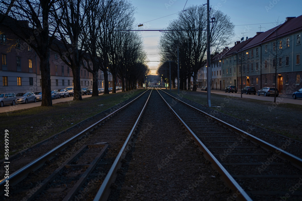 Tram tracks in Gothenburg Sweden Tram tracks in Gothenburg Sweden
