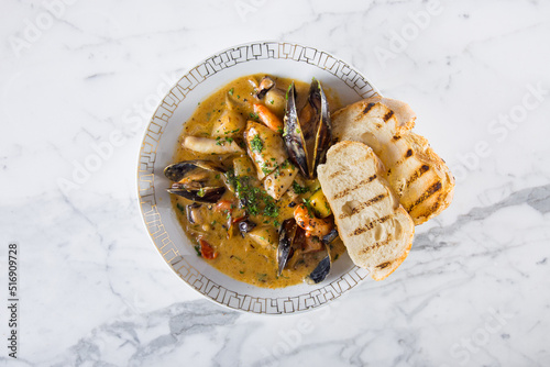 Soup with mussels