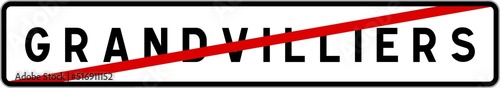 Free Download Panneau sortie ville agglomération Grandvilliers / Town exit sign Grandvilliers - GFXLoad