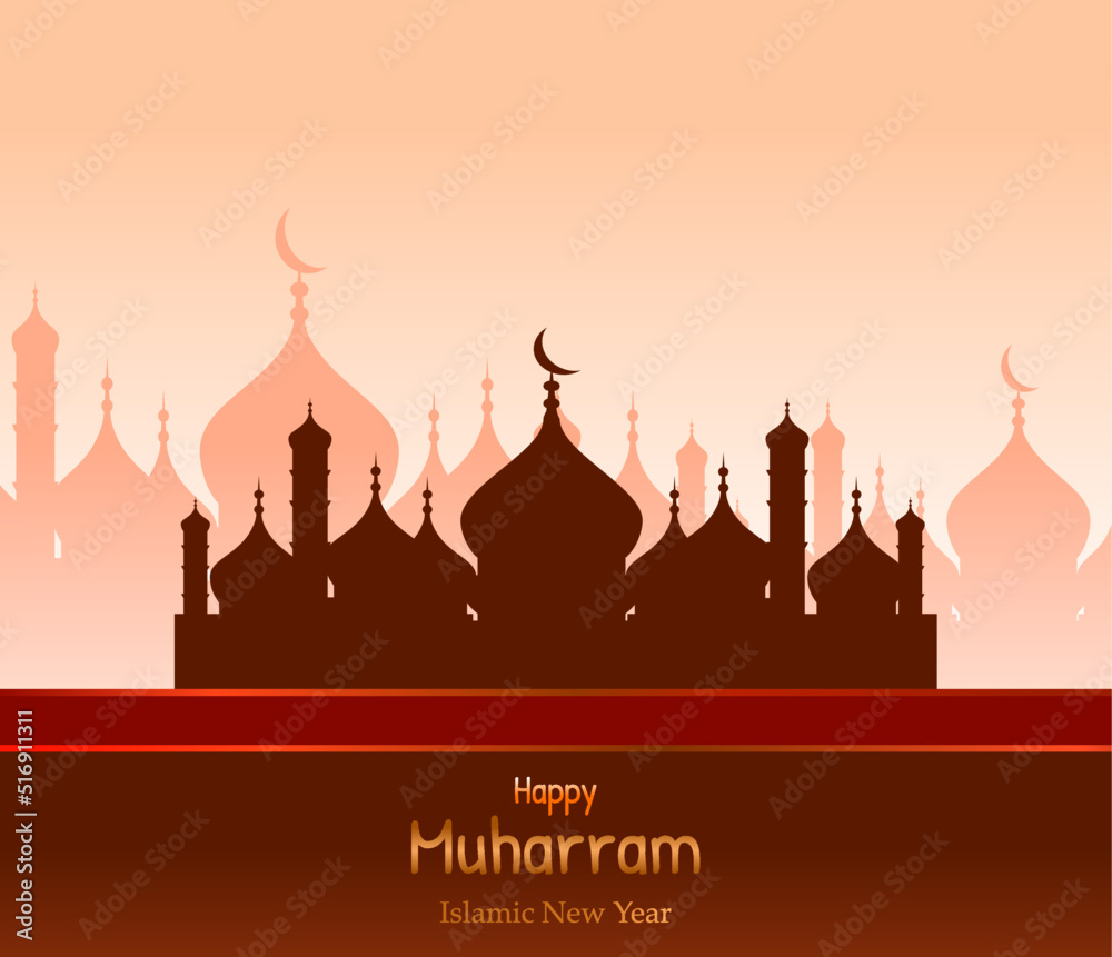 illustration of a mosque in the evening illustration of a mosque in the evening