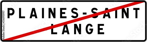 Panneau sortie ville agglomération Plaines-Saint-Lange / Town exit sign Plaines-Saint-Lange