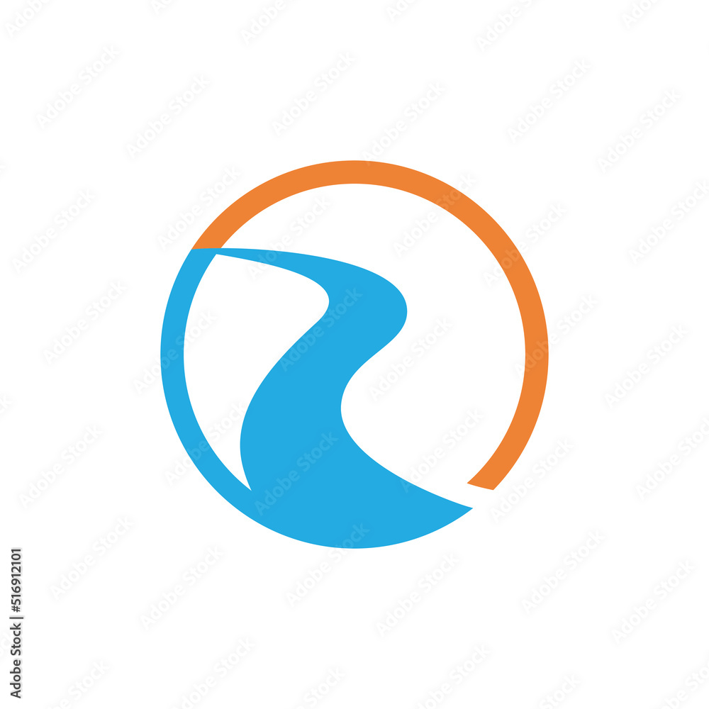 River vector icon illustration logo design River vector icon illustration logo design