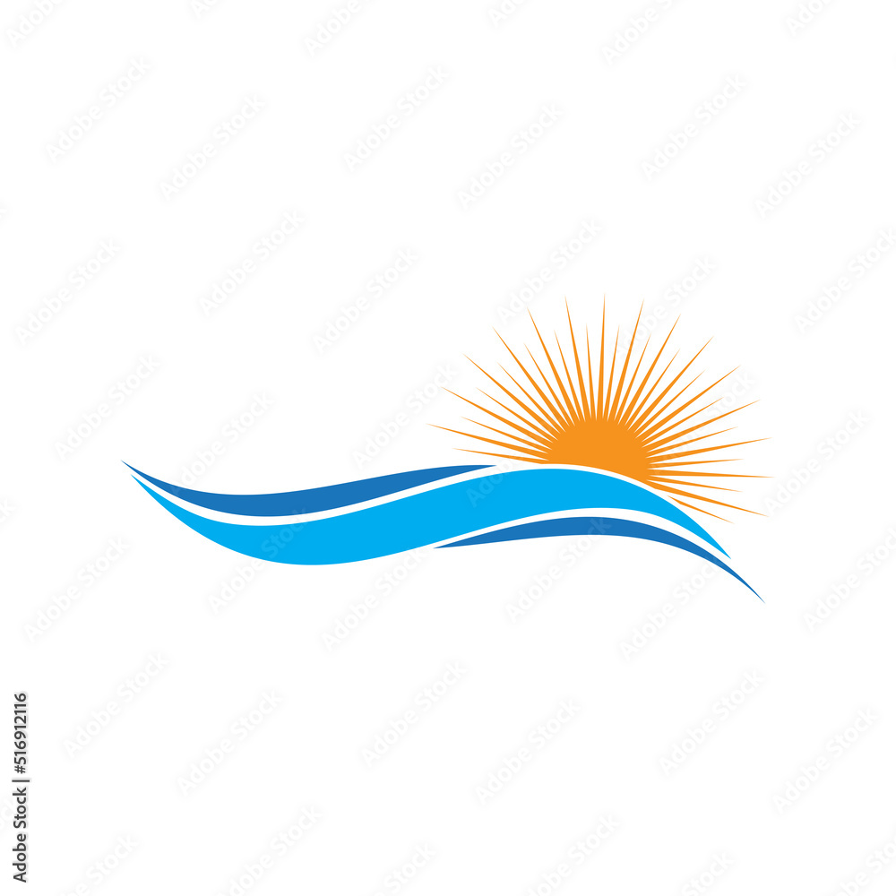 Fototapeta premium River vector icon illustration logo design