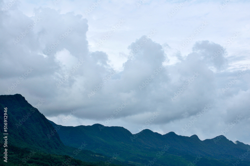 clouds over the mountains